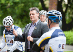 AMP Financial Planning’s Darren Black at the start line of the Future2 Wheel Classic.
