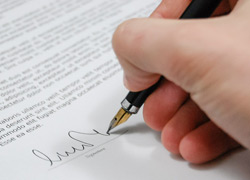 Document being signed